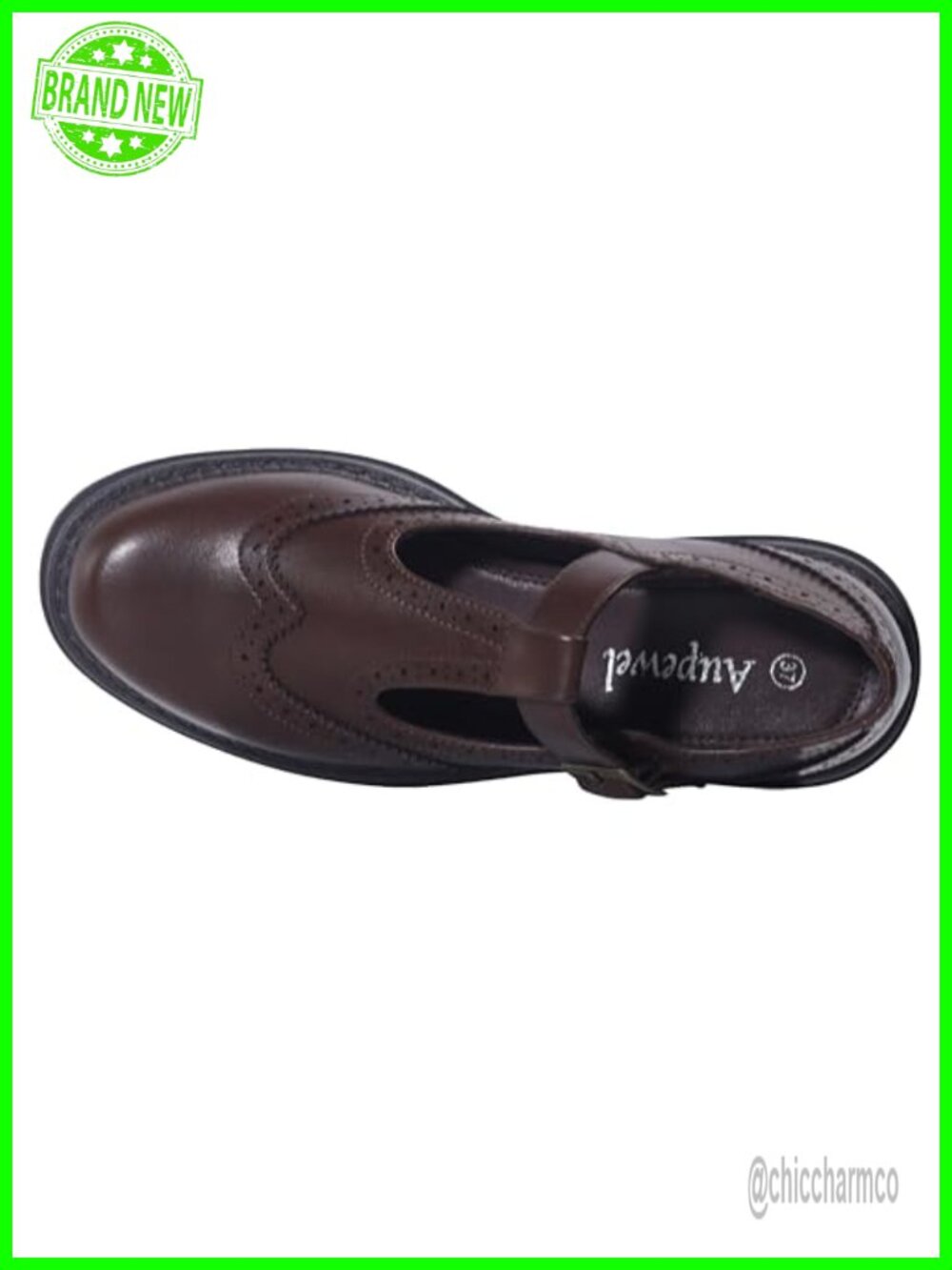 Women's T-Strap Mary Jane Flats, Round Toe Oxfords Non-Slip PU Leather Buckle - Picture 3 of 5